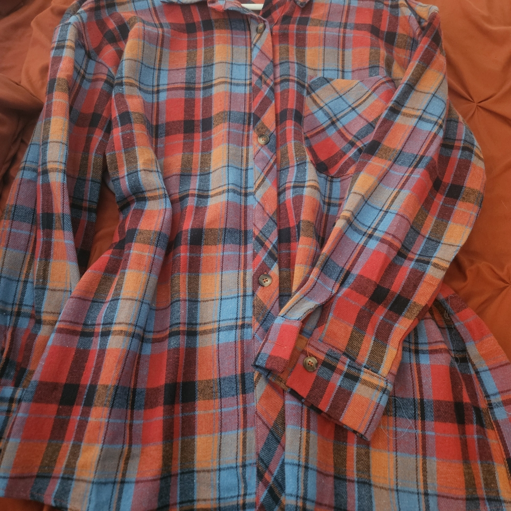 Colorful Plaid Flannel Shirt
